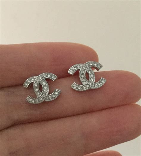 silver chanel earrings|vintage Chanel earrings.